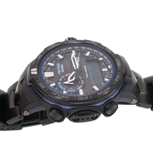 美品 カシオ プロトレック PRW-6000YT-1BJF タフソーラー ブラック ブルー 腕時計 チタン 黒 0583【中古】CASIO