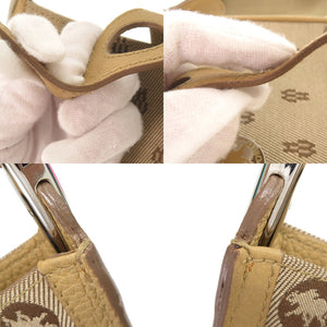 美品 ハンティングワールド ロゴ キャンバス レザー ベージュ ショルダーバッグ 0592【中古】HUNTING WORLD