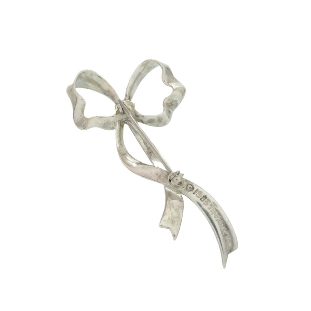 ティファニー リボン ブローチ シルバー925 シルバー 0632【中古】TIFFANY&Co.
