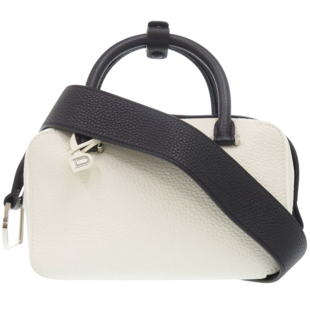 美品 デルボー クールボックス ミニ 2WAY レザー ホワイト ハンドバッグ 白 0638【中古】DELVAUX