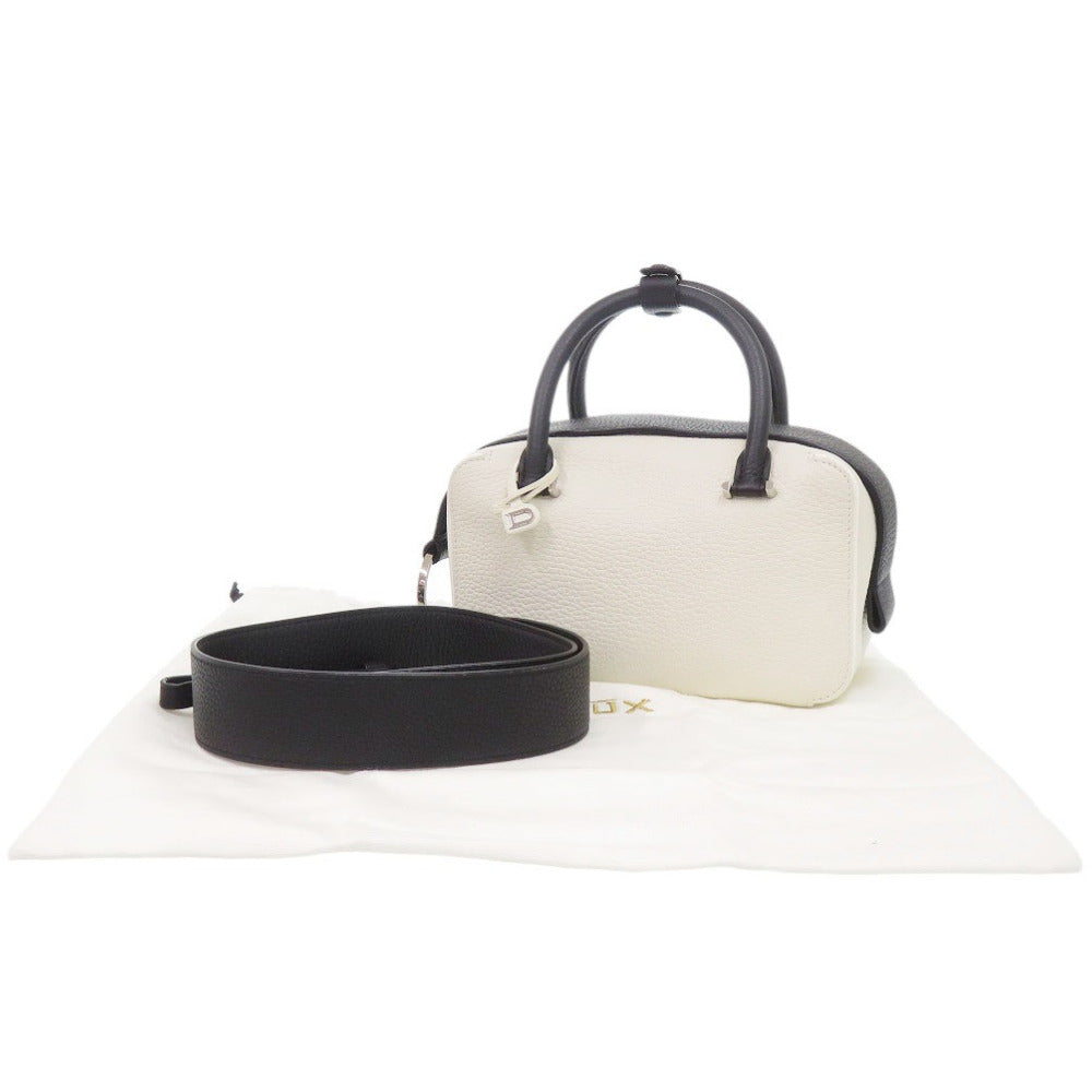 美品 デルボー クールボックス ミニ 2WAY レザー ホワイト ハンドバッグ 白 0638【中古】DELVAUX