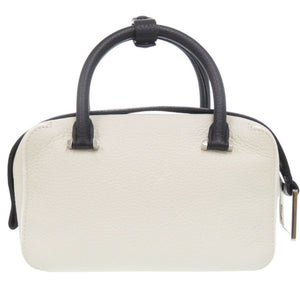 美品 デルボー クールボックス ミニ 2WAY レザー ホワイト ハンドバッグ 白 0638【中古】DELVAUX