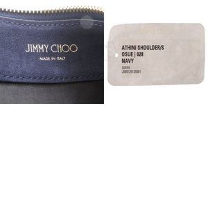 未使用 ジミーチュウ ATHINI スウェード ネイビー ショルダーバッグ 0644【中古】JIMMY CHOO