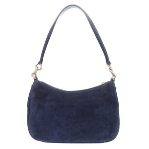 未使用 ジミーチュウ ATHINI スウェード ネイビー ショルダーバッグ 0644【中古】JIMMY CHOO