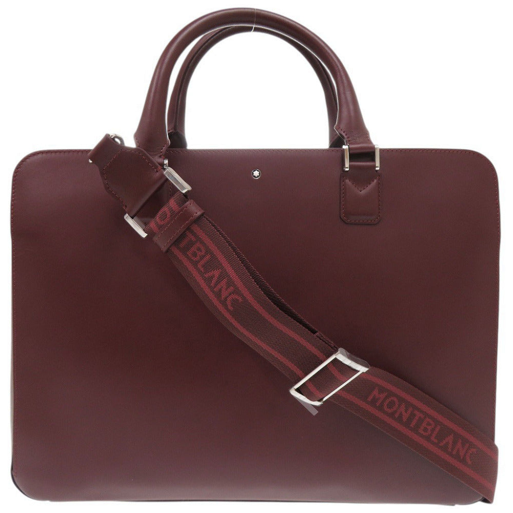 美品 モンブラン レザー ボルドー 2WAY ビジネスバッグ ブリーフケース 0696【中古】MONTBLANC メンズ
