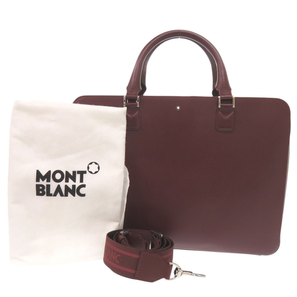 美品 モンブラン レザー ボルドー 2WAY ビジネスバッグ ブリーフケース 0696【中古】MONTBLANC メンズ
