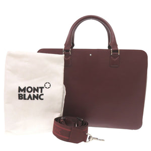 美品 モンブラン レザー ボルドー 2WAY ビジネスバッグ ブリーフケース 0696【中古】MONTBLANC メンズ