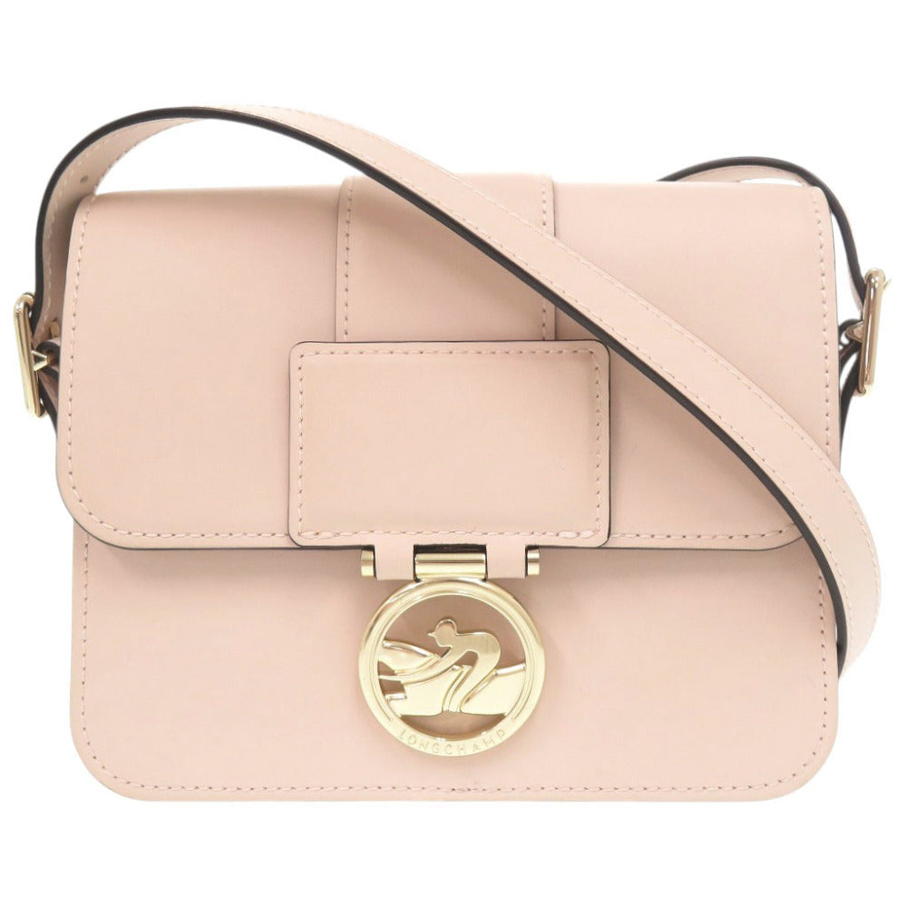 新品同様 ロンシャン ボックストロット レザー ピンク ショルダーバッグ 0711【中古】Longchamp