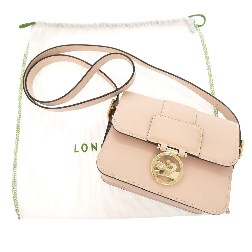 新品同様 ロンシャン ボックストロット レザー ピンク ショルダーバッグ 0711【中古】Longchamp