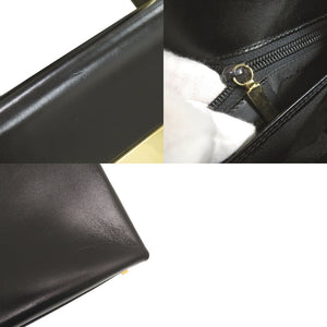 美品 サルヴァトーレフェラガモ ガンチーニ AF-21 8657 レザー ブラック ハンドバッグ 黒 0769【中古】Salvatore Ferragamo