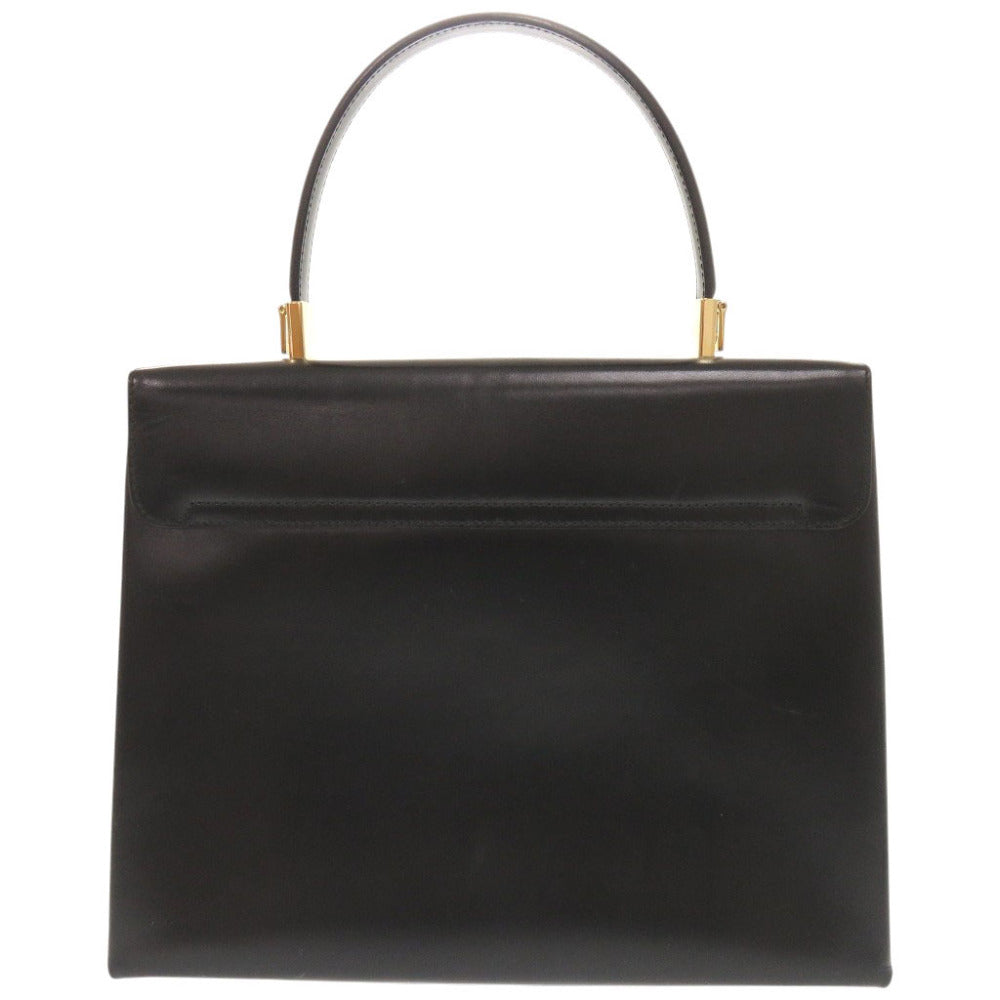 美品 サルヴァトーレフェラガモ ガンチーニ AF-21 8657 レザー ブラック ハンドバッグ 黒 0769【中古】Salvatore Ferragamo