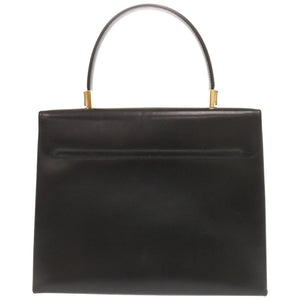 美品 サルヴァトーレフェラガモ ガンチーニ AF-21 8657 レザー ブラック ハンドバッグ 黒 0769【中古】Salvatore Ferragamo