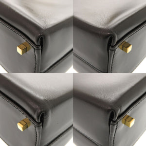 美品 サルヴァトーレフェラガモ ガンチーニ AF-21 8657 レザー ブラック ハンドバッグ 黒 0769【中古】Salvatore Ferragamo