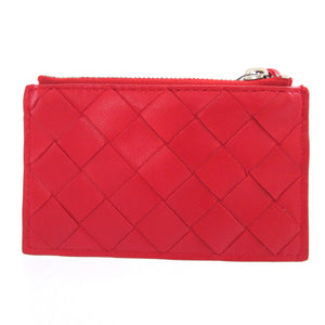 新品同様 ボッテガヴェネタ マキシイントレチャート レザー レッド 赤 コインケース 0815【中古】BOTTEGA VENETA