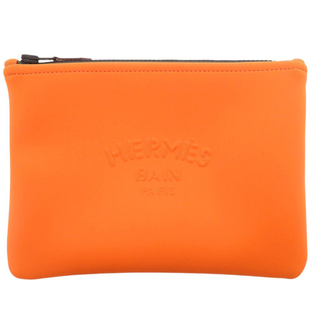 新品同様 エルメス ネオバン PM ポリアミド オレンジ ポーチ 0820【中古】HERMES