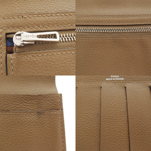 エルメス シチズンツイル エバーカラー ブラウン シルバー金具 Y刻印(2020年製) 長財布 0830【中古】HERMES メンズ