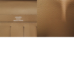 エルメス シチズンツイル エバーカラー ブラウン シルバー金具 Y刻印(2020年製) 長財布 0830【中古】HERMES メンズ