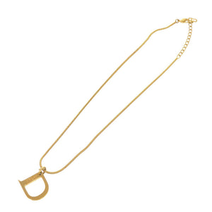 クリスチャンディオール Dロゴ メタル ゴールド ネックレス 0833【中古】Christian Dior
