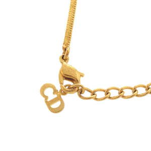 クリスチャンディオール Dロゴ メタル ゴールド ネックレス 0833【中古】Christian Dior