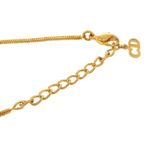 クリスチャンディオール Dロゴ メタル ゴールド ネックレス 0833【中古】Christian Dior