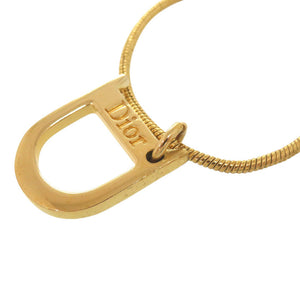 クリスチャンディオール Dロゴ メタル ゴールド ネックレス 0833【中古】Christian Dior