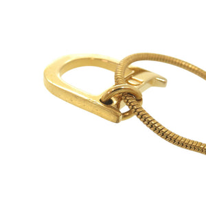 クリスチャンディオール Dロゴ メタル ゴールド ネックレス 0833【中古】Christian Dior