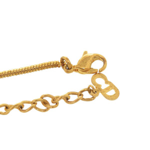 クリスチャンディオール Dロゴ メタル ゴールド ネックレス 0833【中古】Christian Dior