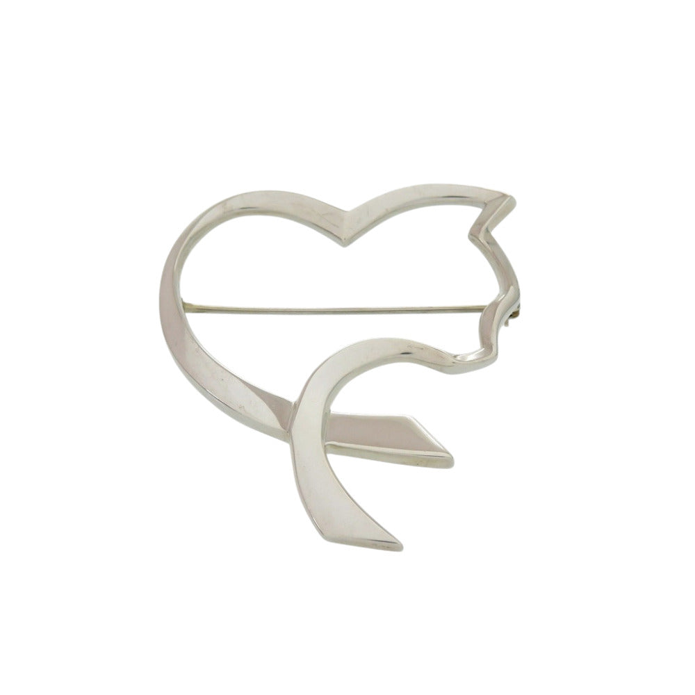 美品 ティファニー ラビング キャット ハート パロマピカソ シルバー925 ブローチ シルバー 0842【中古】TIFFANY&Co.