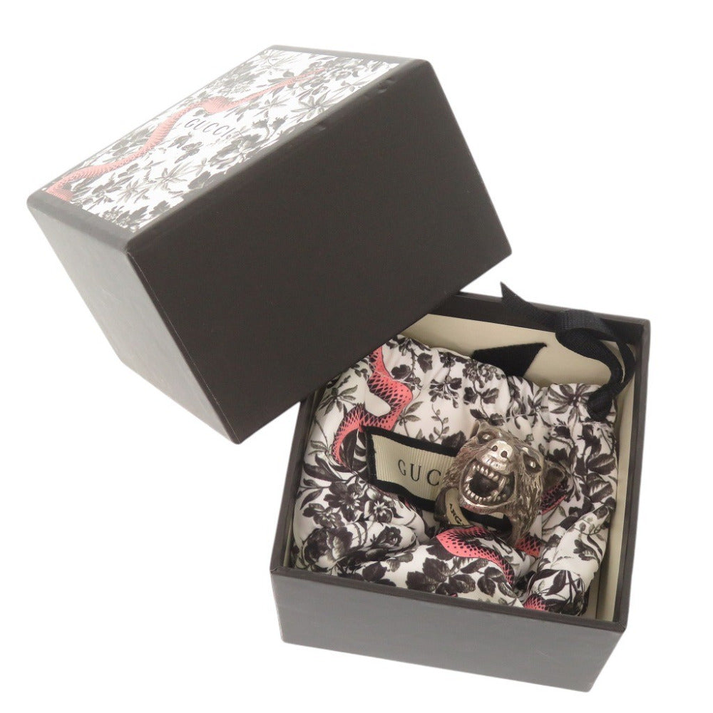 美品 グッチ アンガーフォレスト ウルフヘッド #20(18号) シルバー925 リング 指輪 シルバー 0850【中古】GUCCI