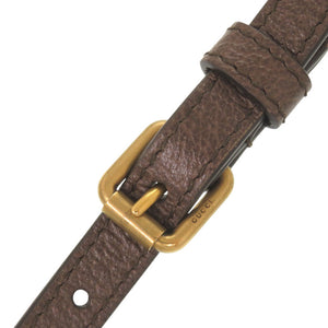 新品同様 グッチ × アディダス GGクリスタル レザー 702203 ブラウン フォンケース ショルダーバッグ 0859【中古】GUCCI