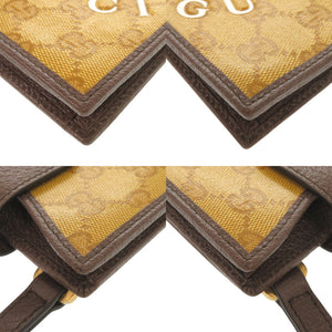 新品同様 グッチ × アディダス GGクリスタル レザー 702203 ブラウン フォンケース ショルダーバッグ 0859【中古】GUCCI