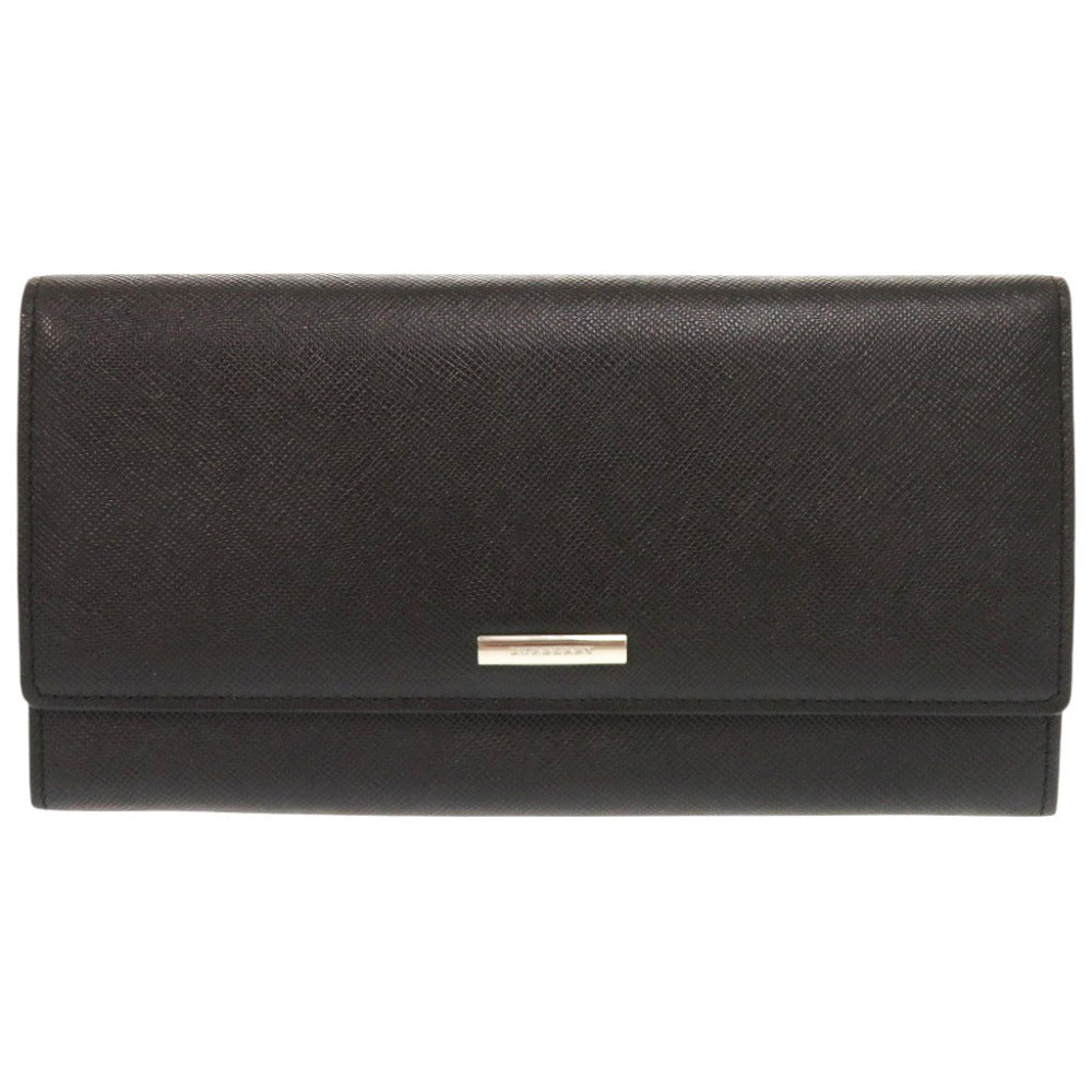 バーバリー がま口 レザー ブラック 長財布 黒 0867【中古】BURBERRY