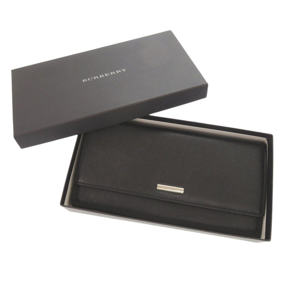 バーバリー がま口 レザー ブラック 長財布 黒 0867【中古】BURBERRY