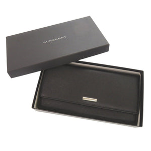 バーバリー がま口 レザー ブラック 長財布 黒 0867【中古】BURBERRY