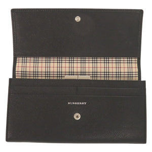 バーバリー がま口 レザー ブラック 長財布 黒 0867【中古】BURBERRY