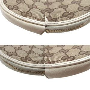美品 グッチ ハート 152615 GGキャンバス レザー ベージュ アイボリー コインケース 財布 0874【中古】GUCCI