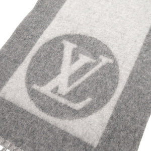 美品 ルイ ヴィトン エシャルプ カーディフ M70484 ウール カシミヤ グレー マフラー LV 0890【中古】LOUIS VUITTON