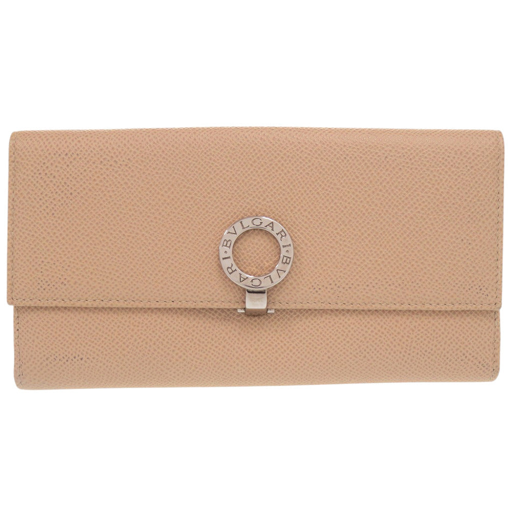 ブルガリ ブルガリブルガリ ロゴクリップ 長財布 カーフ ベージュ 0897【中古】BVLGARI