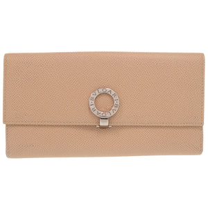 ブルガリ ブルガリブルガリ ロゴクリップ 長財布 カーフ ベージュ 0897【中古】BVLGARI