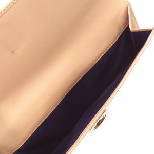 ブルガリ ブルガリブルガリ ロゴクリップ 長財布 カーフ ベージュ 0897【中古】BVLGARI