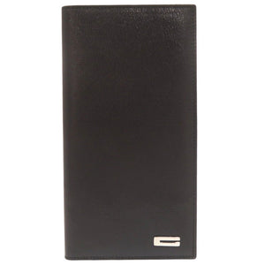 美品 グッチ ロゴ金具 レザー ブラック 札入れ 長財布 黒 0918【中古】GUCCI