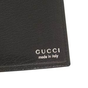 美品 グッチ ロゴ金具 レザー ブラック 札入れ 長財布 黒 0918【中古】GUCCI