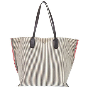 美品 ロンシャン ロゾ エッセンシャル レイエ キャンバス レザー アイボリー ブラック レッド トートバッグ 0944【中古】Longchamp