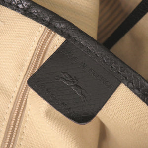 美品 ロンシャン ロゾ エッセンシャル レイエ キャンバス レザー アイボリー ブラック レッド トートバッグ 0944【中古】Longchamp