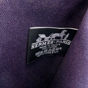 美品 エルメス フラットポーチPMコットンキャンバス パープル ポーチ 紫 1028【中古】HERMES