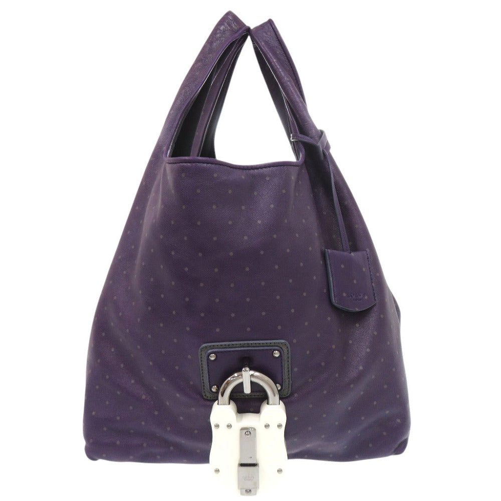 美品 ロエベ カリエGM レザー パープル トートバッグ ハンドバッグ 1036【中古】LOEWE