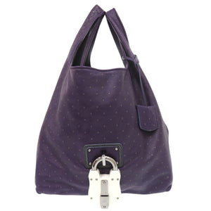 美品 ロエベ カリエGM レザー パープル トートバッグ ハンドバッグ 1036【中古】LOEWE