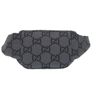 新品同様 グッチ 767984 GG柄 ナイロンキャンバス グレー ボディバッグ ウエストバッグ 1083【中古】GUCCI