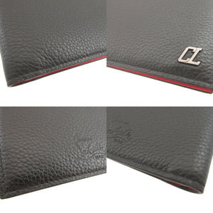 新品同様 クリスチャンルブタン 1225026 レザー ブラック 黒 2つ折り札入れ 財布 1139【中古】Christian Louboutin