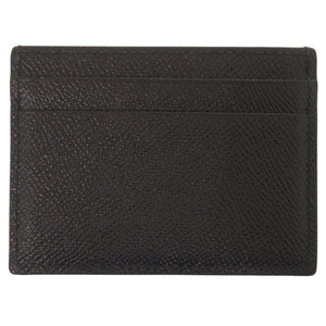 美品 ドルチェアンドガッバーナ ロゴプレート レザー ブラックカードケース 黒 1140【中古】DOLCE&GABBANA メンズ
